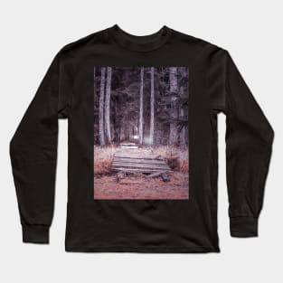 Old wooden bridge in forest Long Sleeve T-Shirt